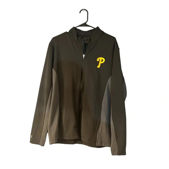 Men's Antigua Black Pittsburgh Pirates Passage Full-Zip Jacket Size Large‎ - Picture 2 of 4